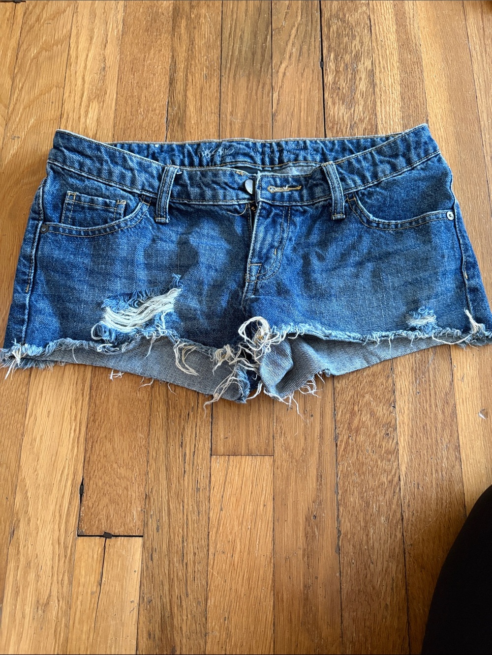 Mossimo Supply Co. Distressed Blue Denim Jean Shorts